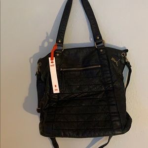 Black Puma Faux leather purse